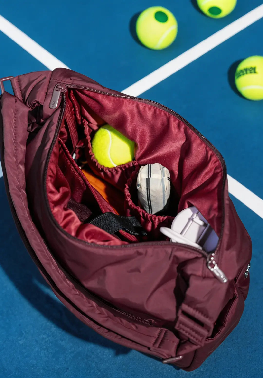 XL SIGNATURE POCKET CROSSBODY BAG IN WINE