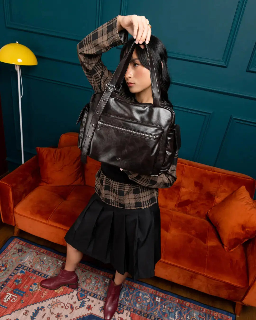 The Sophia Label - EVERYDAY CITY TOTE BAG IN ESPRESSO BROWN