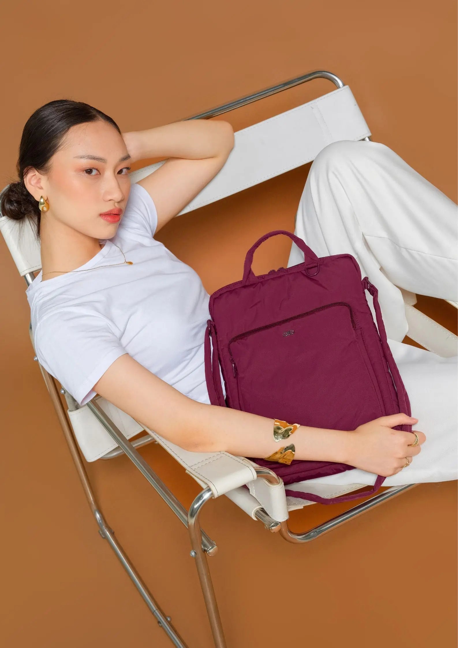 POSH LAPTOP BAG IN WINE The Sophia Label
