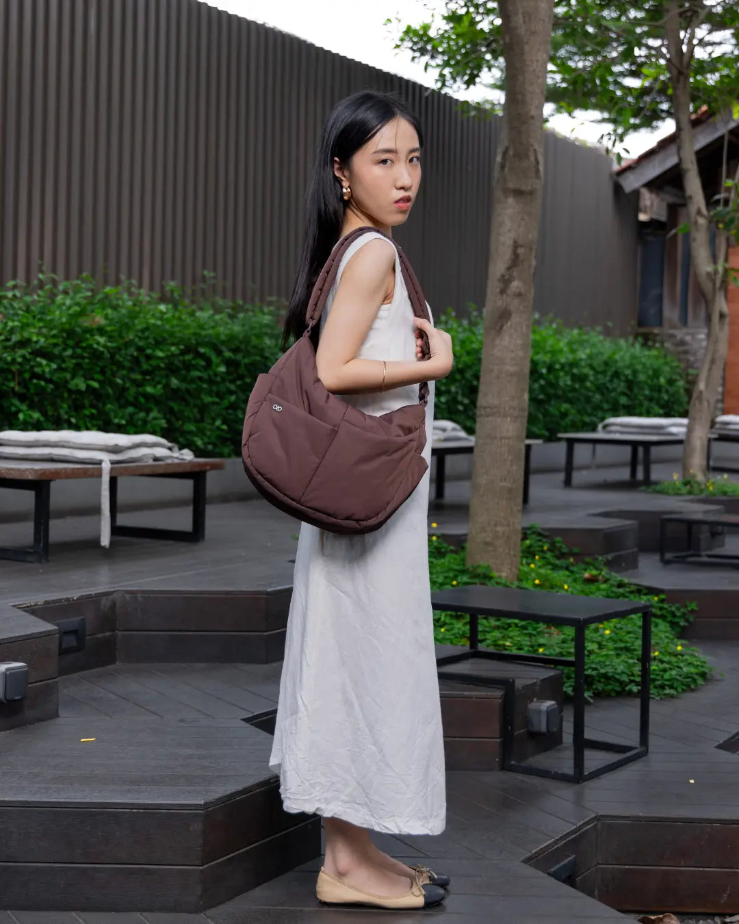 SIGNATURE POCKET CROSSBODY BAG IN POSH CHOCO TSL Singapore