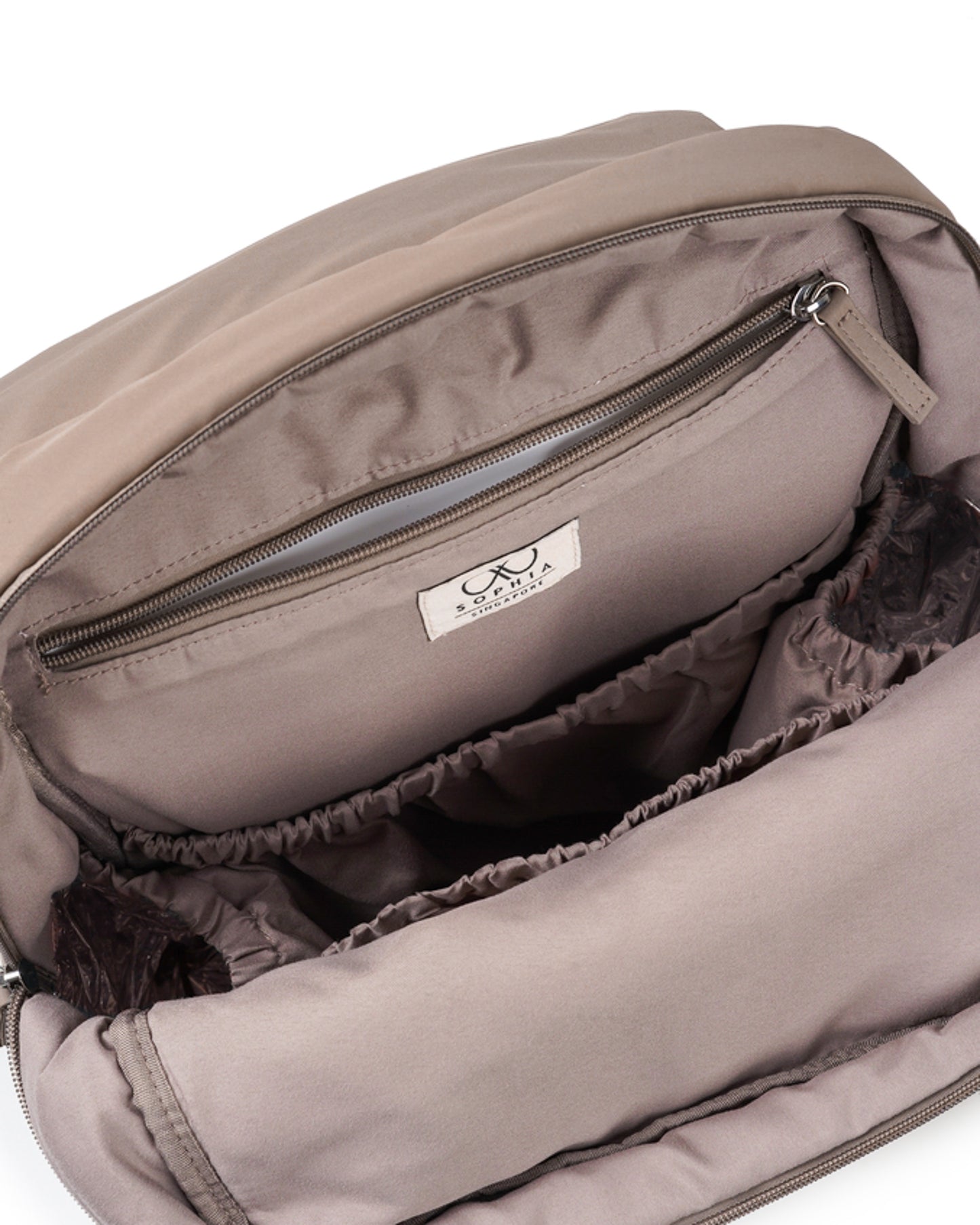COSY LUXE UTILITY BACKPACK IN TAUPE