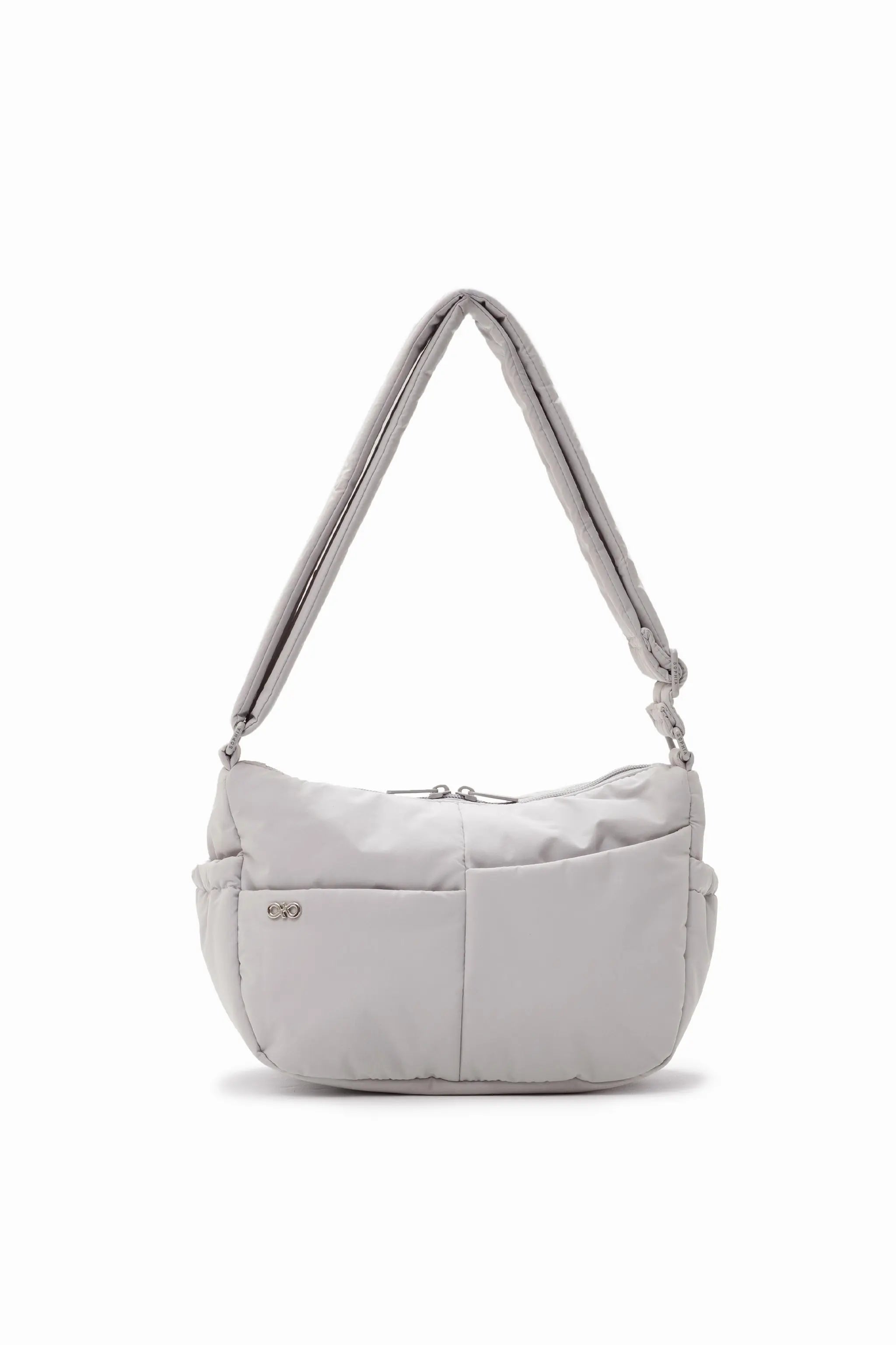 MINI SIGNATURE POCKET CROSSBODY BAG IN COSY LUXE DOVE GREY