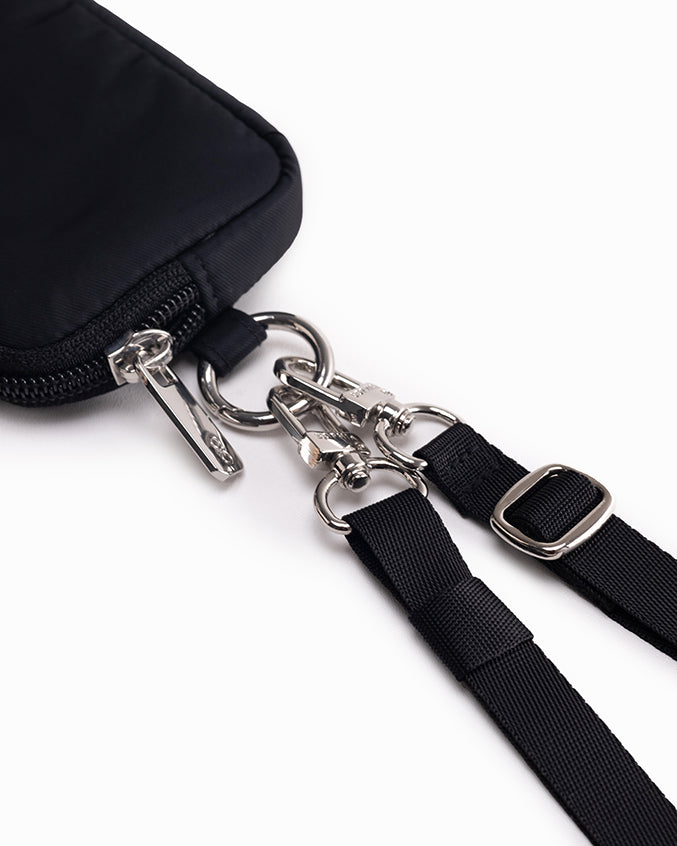 CARDHOLDER LANYARD IN JET BLACK