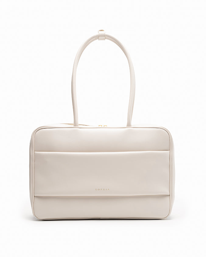 SIGNATURE POCKET L REI TOTE BAG IN CHALK