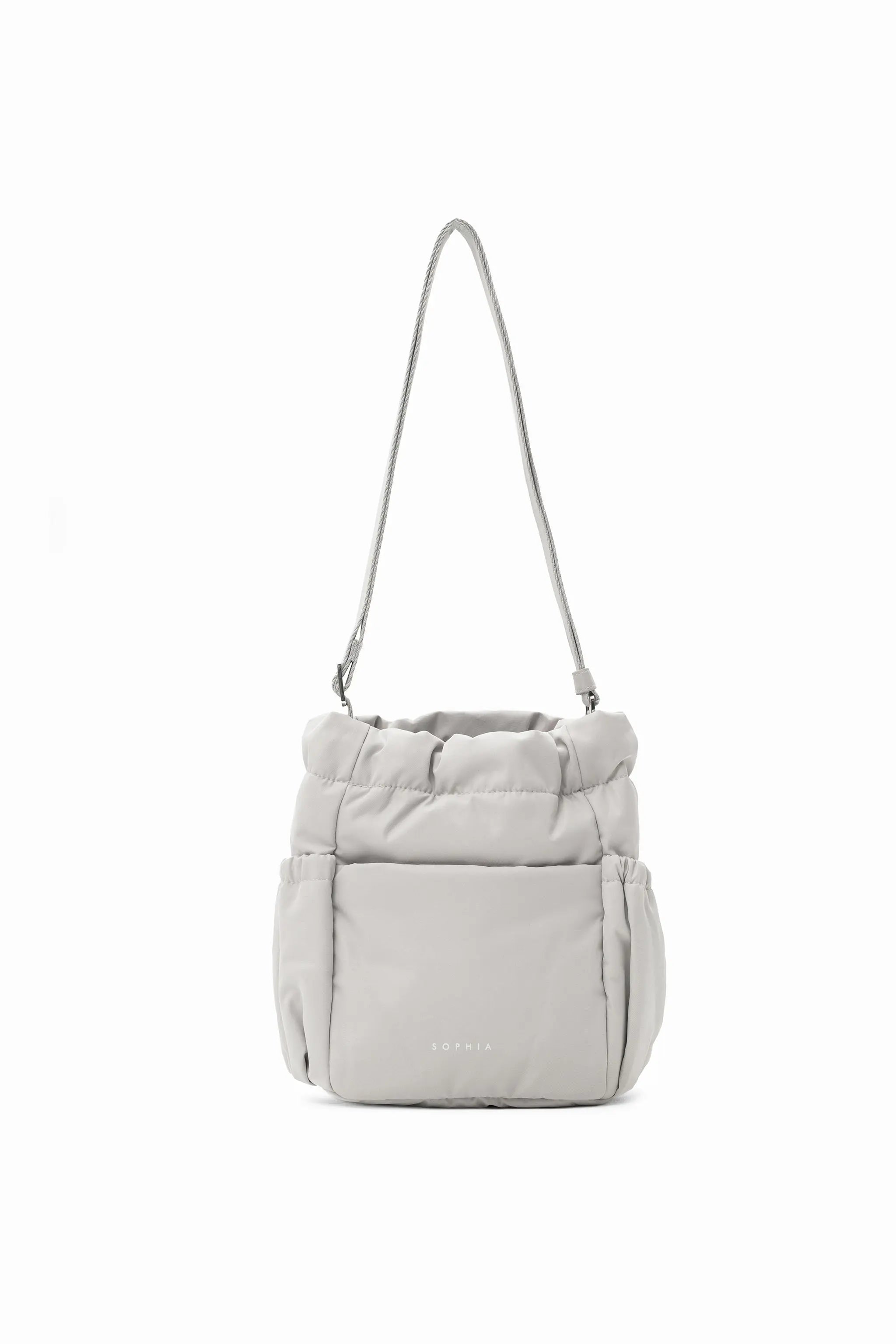 COSY LUXE BUCKET BAG IN DOVE GREY