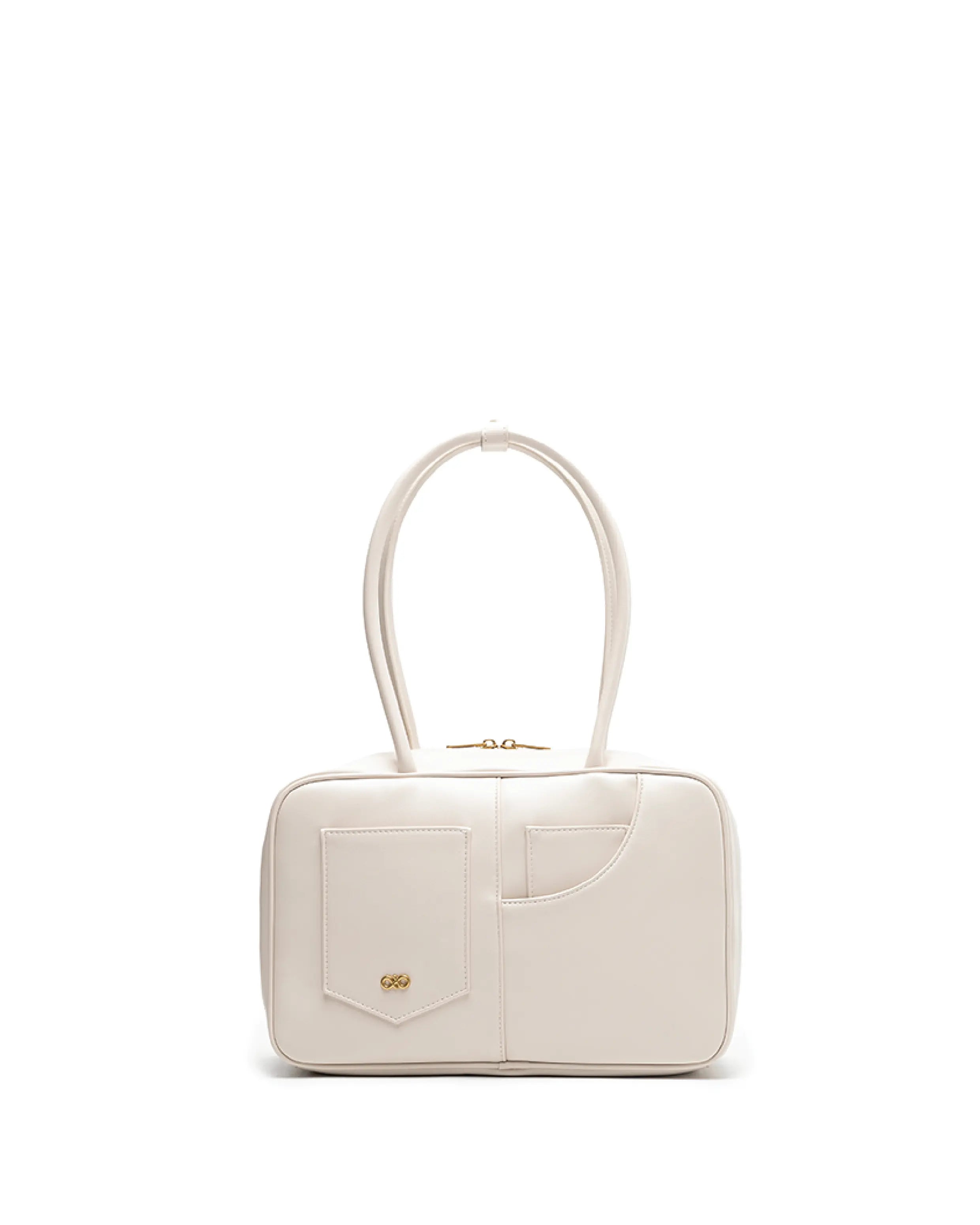 SIGNATURE POCKET M REI TOTE BAG IN CHALK TSL Singapore