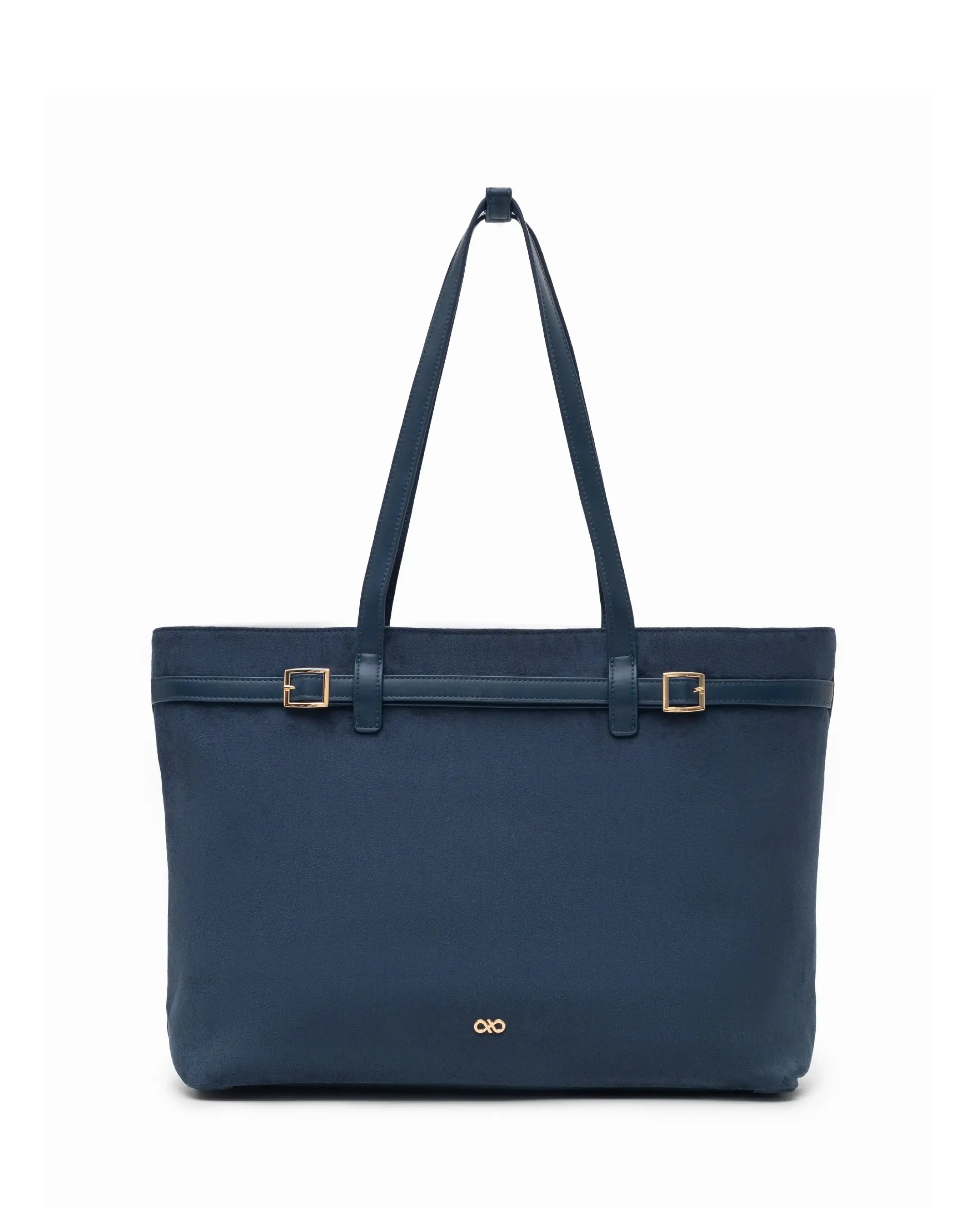 VALENTINA SUEDE TOTE BAG IN PRUSSIAN BLUE TSL Singapore