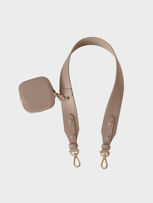 STRAP WITH POUCH IN MOCHA