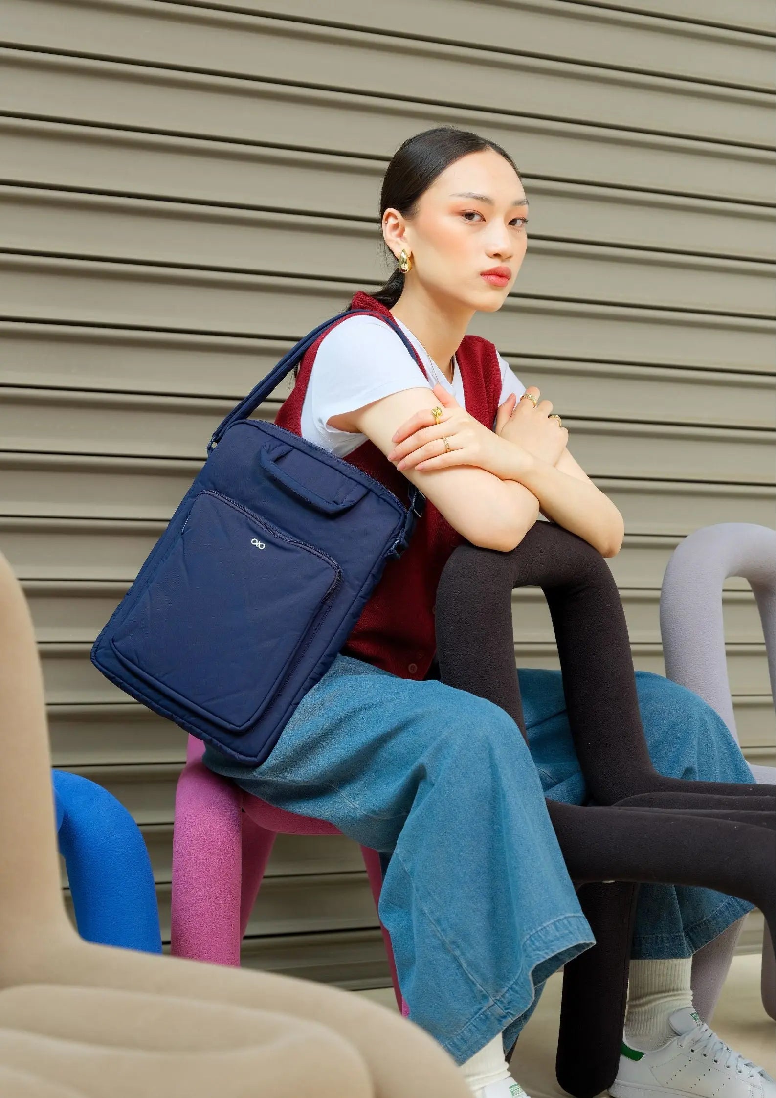 POSH LAPTOP BAG IN MIDNIGHT The Sophia Label