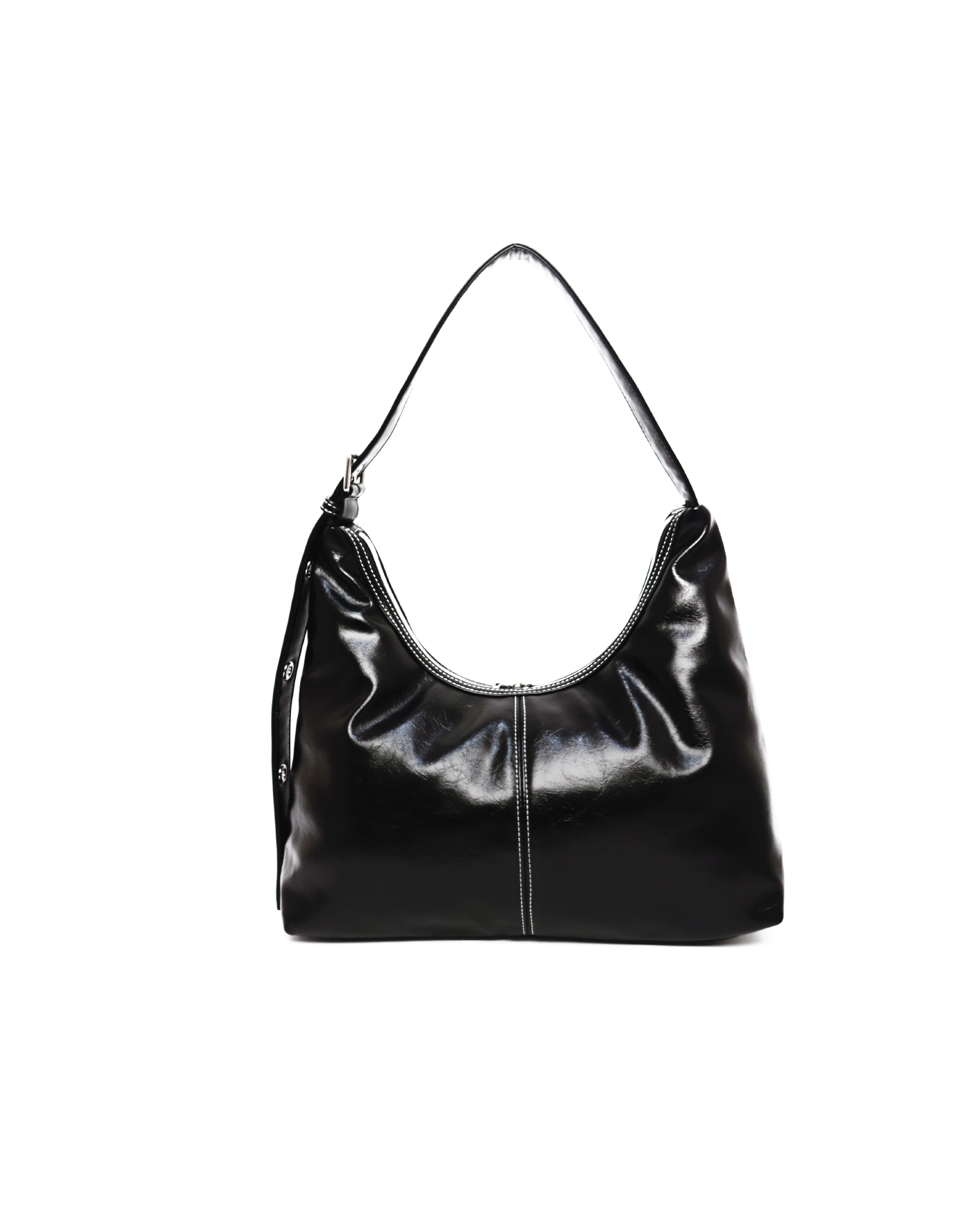 SIGNATURE POCKET LEATHER HOBO BAG IN BLACK – TSL Singapore
