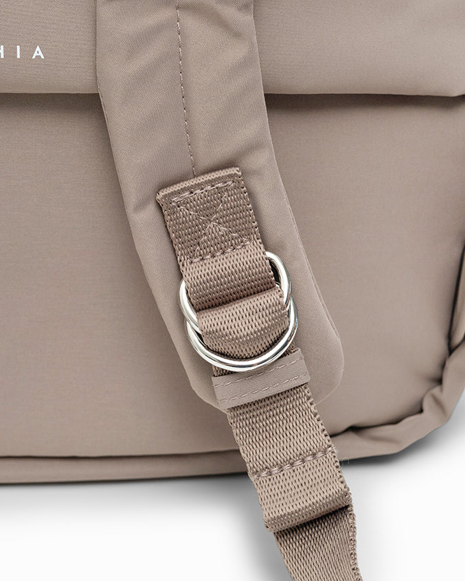 COSY LUXE XL COMMUTER BACKPACK IN TAUPE