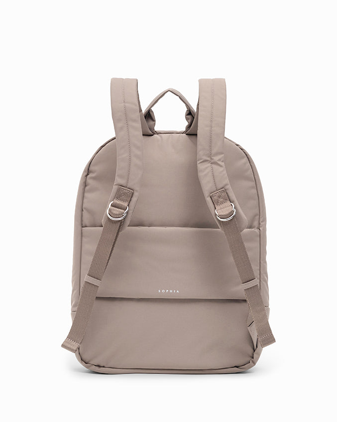 COSY LUXE XL COMMUTER BACKPACK IN TAUPE