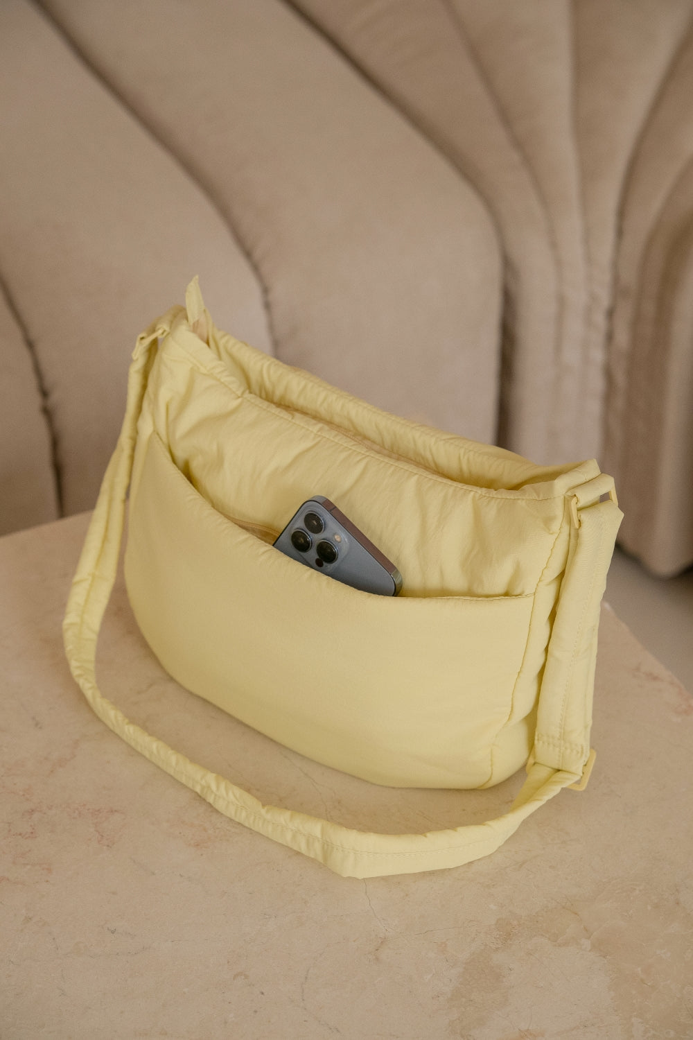 [BACKORDER] COSY PUFFY CROSSBODY BAG IN DAFFODIL - END OCT 2023 ARRIVAL