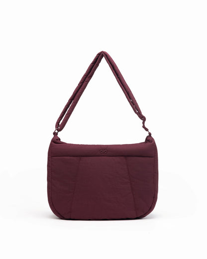 [BACKORDER] COSY PUFFY CROSSBODY BAG IN WINE - EST. ARRIVAL EARLY MAY 2024