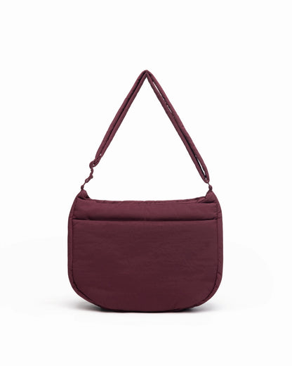 [BACKORDER] COSY PUFFY CROSSBODY BAG IN WINE - EST. ARRIVAL EARLY MAY 2024