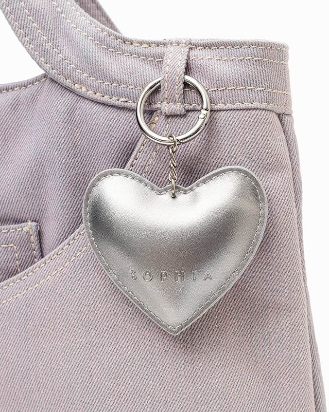 SIGNATURE POCKET DENIM TOTE BAG IN PURPLE DENIM