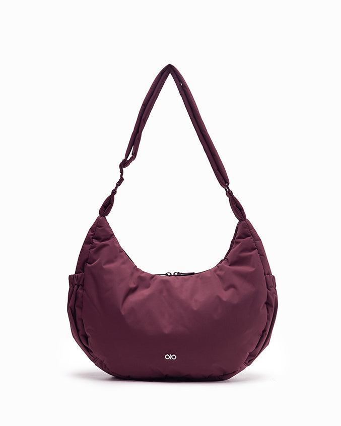 XL POSH CRESCENT BAG IN WINE