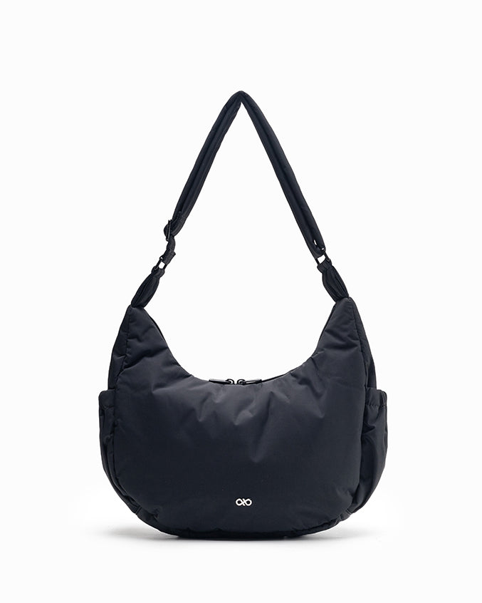 XL POSH CRESCENT BAG IN JET BLACK