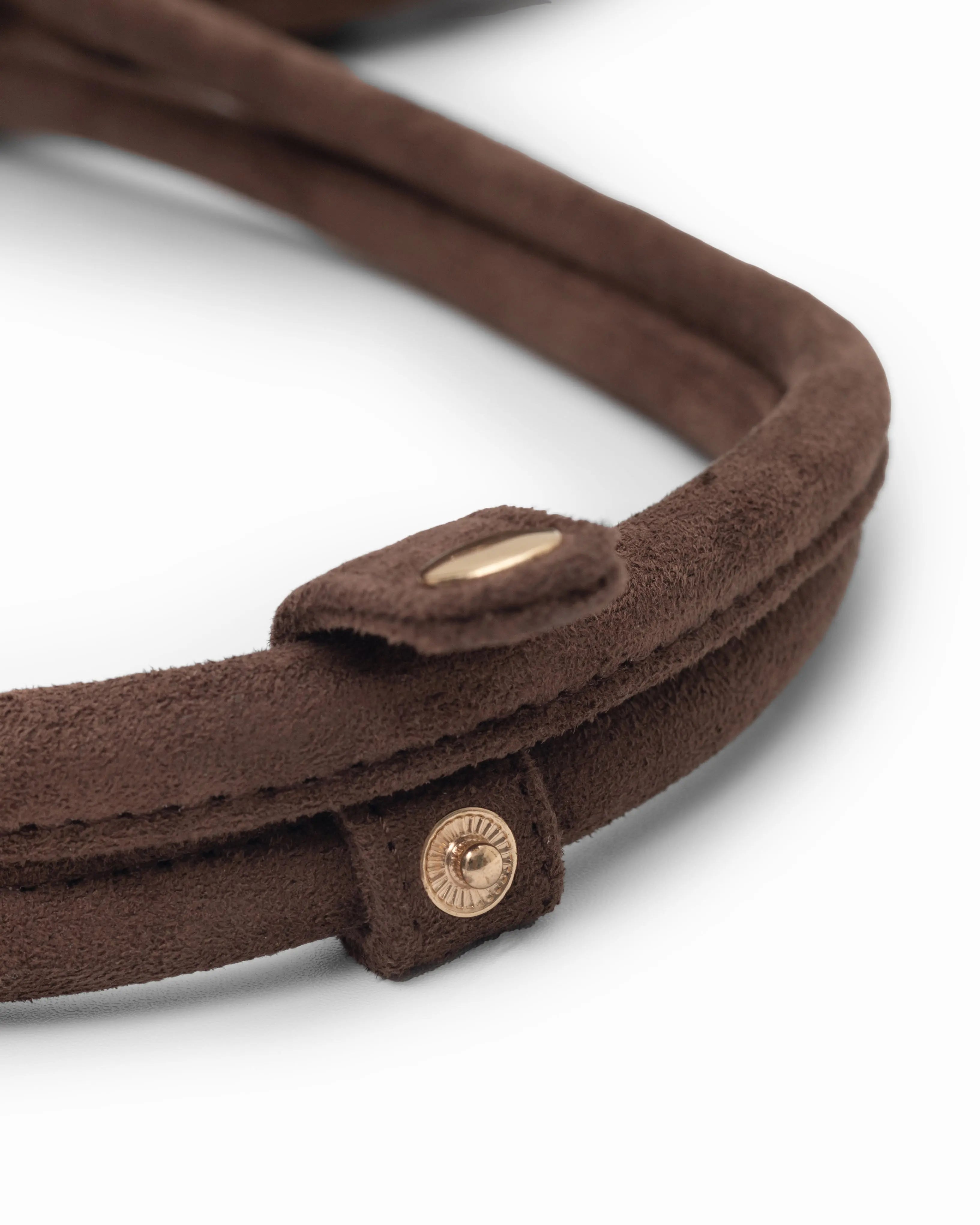 VALENTINA SUEDE BAGUETTE BAG IN ESPRESSO TSL Singapore