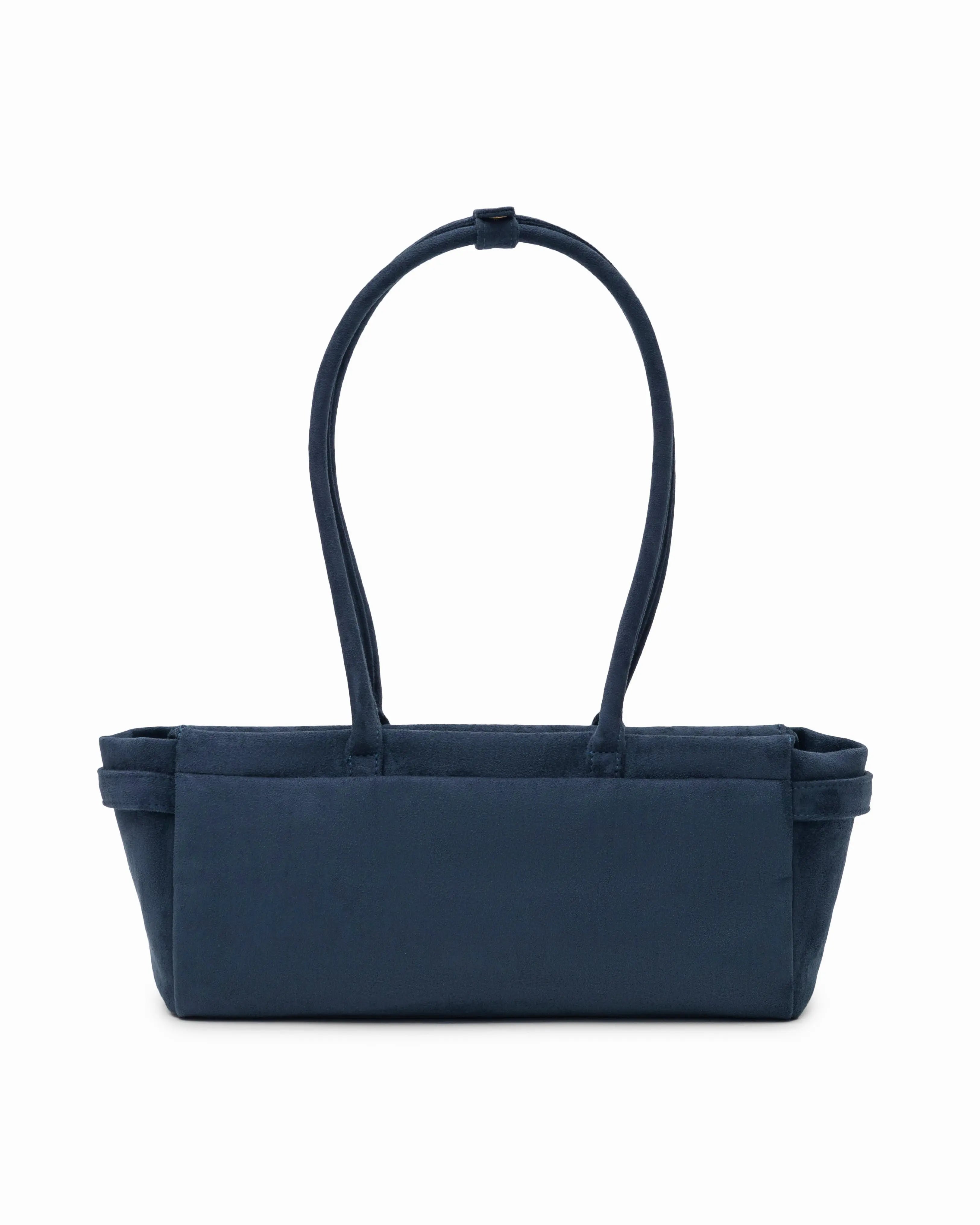 VALENTINA SUEDE BAGUETTE BAG IN PRUSSIAN BLUE TSL Singapore