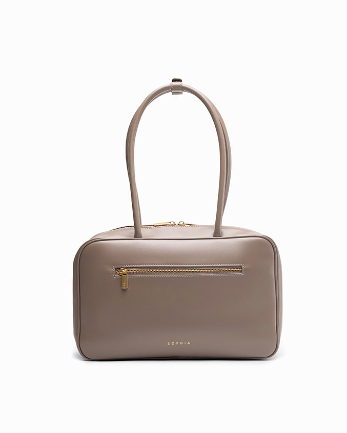 SIGNATURE POCKET M REI TOTE BAG IN TAUPE