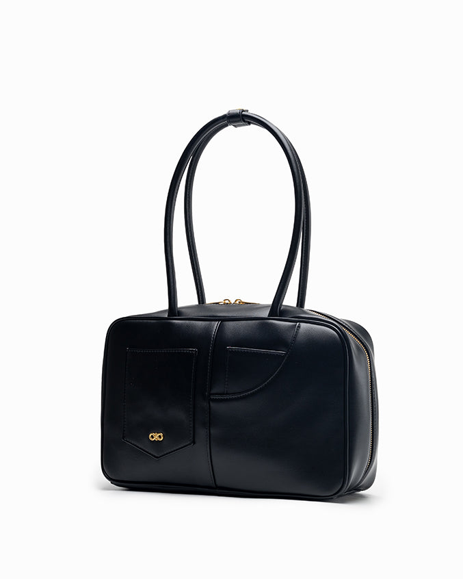 SIGNATURE POCKET M REI TOTE BAG IN BLACK
