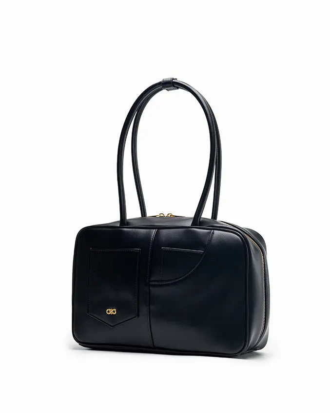 SIGNATURE POCKET M REI TOTE BAG IN BLACK TSL Singapore