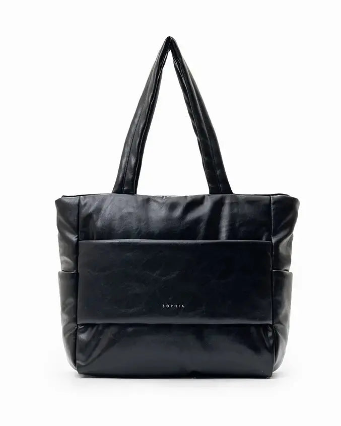 The Sophia Label - EVERYDAY CITY CUSHY TOTE 2.0 IN PANTHER BLACK