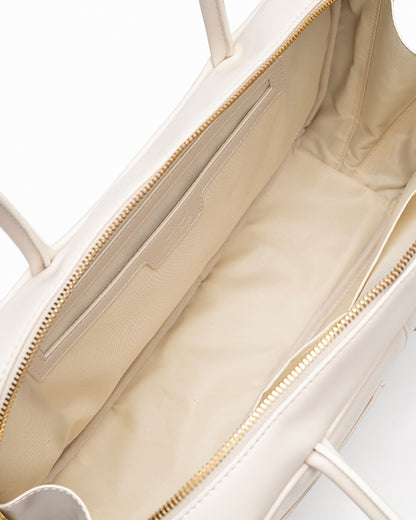 SIGNATURE POCKET L REI TOTE BAG IN CHALK