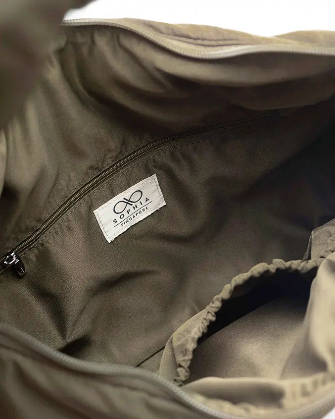 POSH SLOUCHY HOBO IN KHAKI The Sophia Label