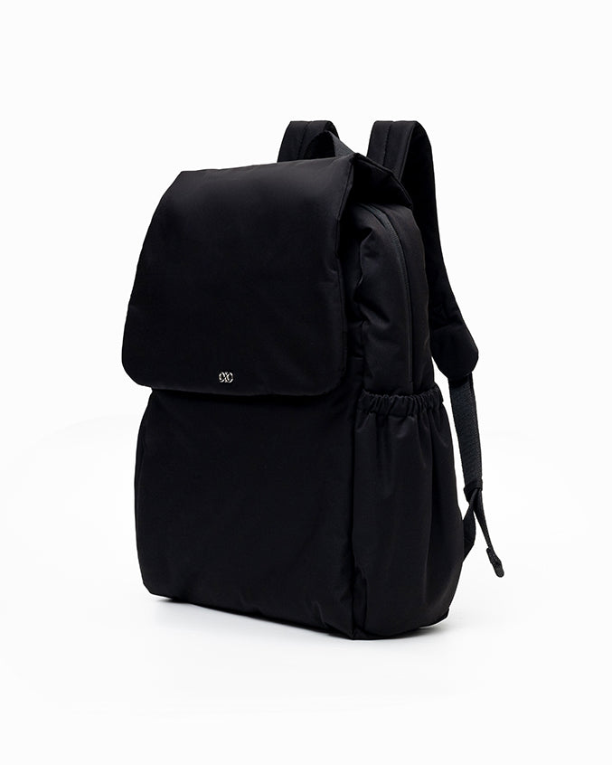 COSY LUXE UTILITY BACKPACK IN JET BLACK
