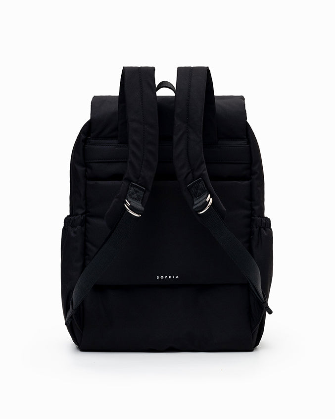 COSY LUXE UTILITY BACKPACK IN JET BLACK