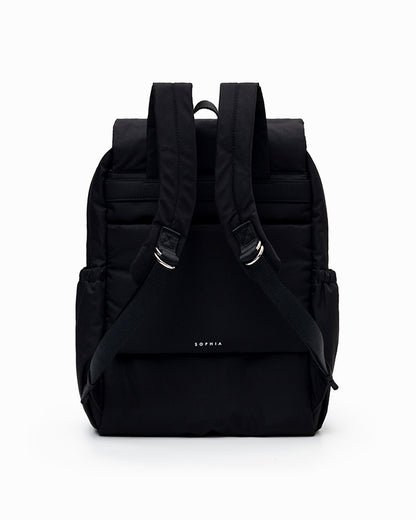 COSY LUXE UTILITY BACKPACK IN JET BLACK