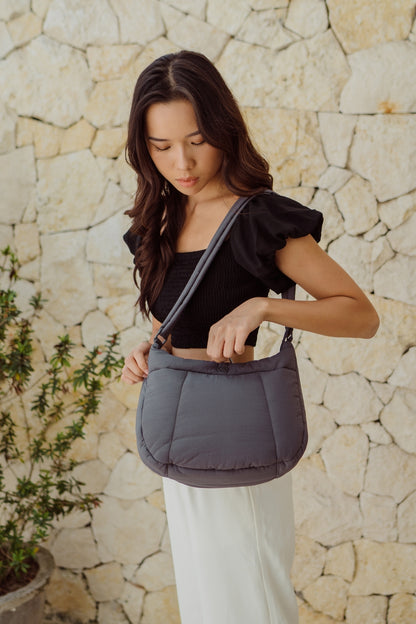 [BACKORDER] COSY PUFFY CROSSBODY BAG IN SMOKEY - END OCT 2023 ARRIVAL