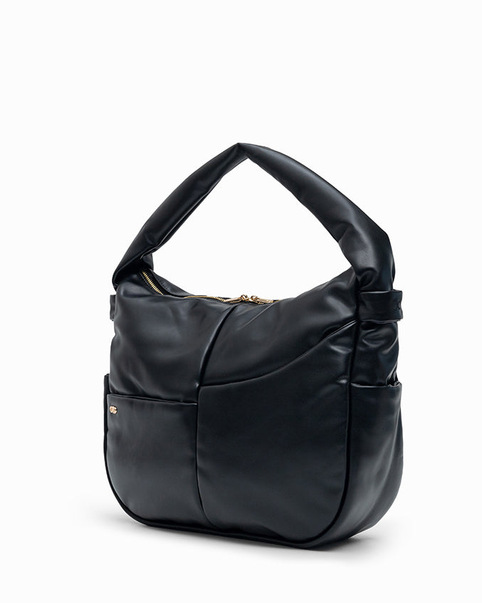 SIGNATURE POCKET SLOUCHY HOBO IN BLACK