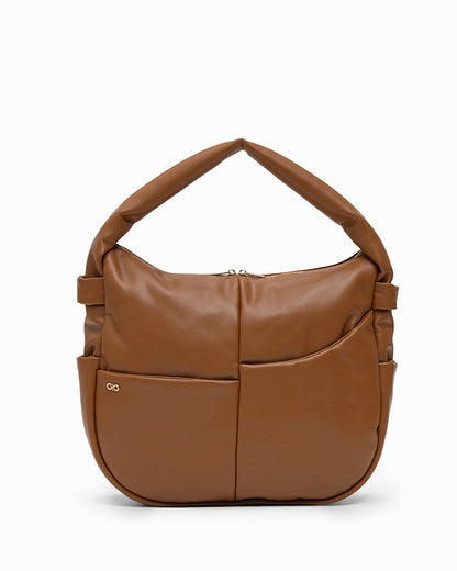 SIGNATURE POCKET SLOUCHY HOBO IN CAMEL
