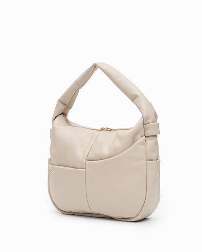 SIGNATURE POCKET SLOUCHY HOBO IN CHALK