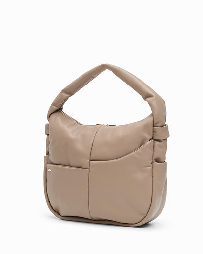 SIGNATURE POCKET SLOUCHY HOBO IN LATTE