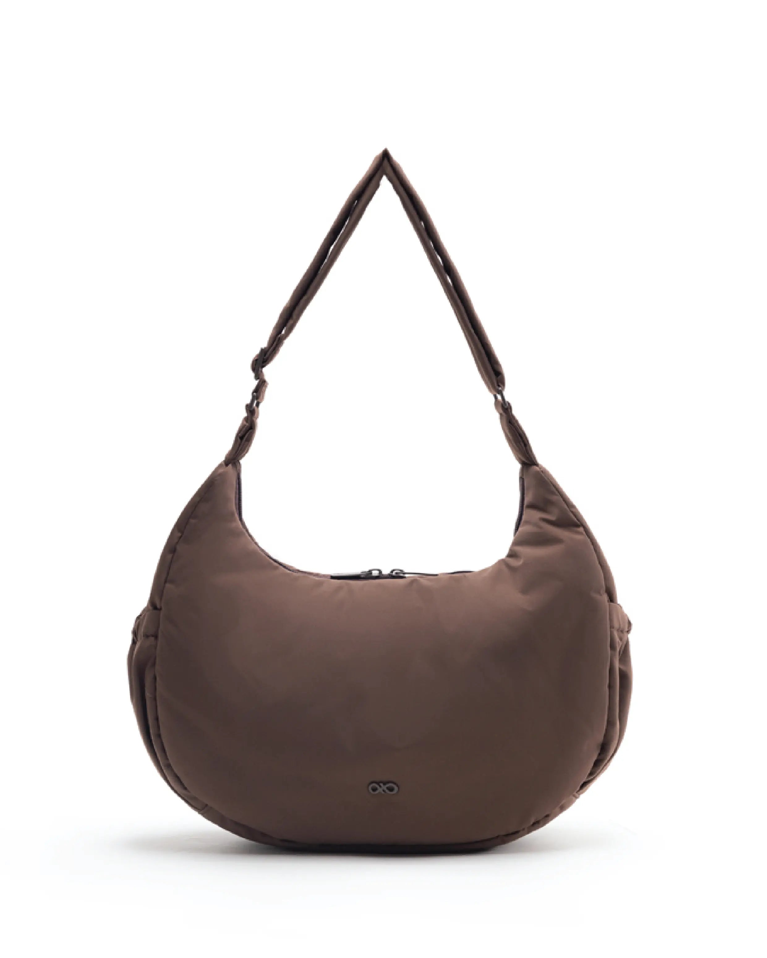 L COSY LUXE CRESCENT BAG IN PECAN