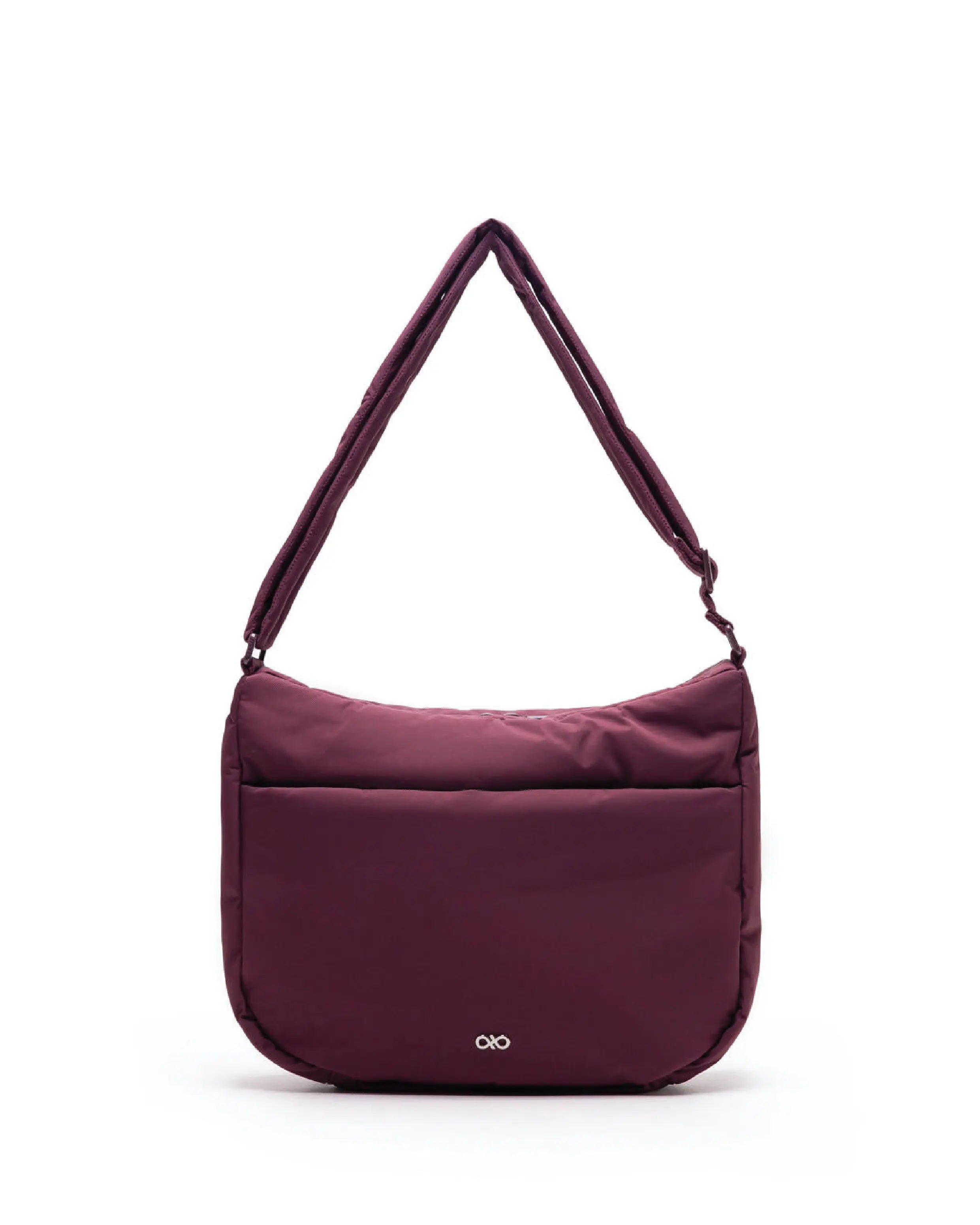 POSH PUFFY CROSSBODY BAG IN WINE