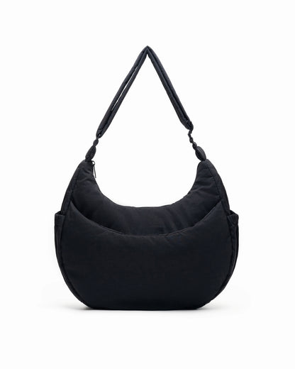 [BACKORDER] XL COSY PUFFY CROSSBODY BAG IN JET BLACK  - EST. ARRIVAL EARLY MAY 2024
