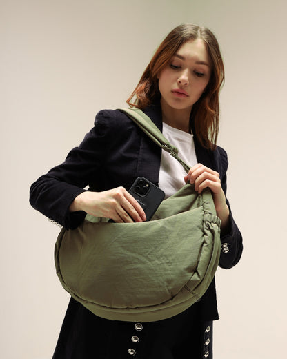 [BACKORDER] XL COSY PUFFY CROSSBODY BAG IN PINE - EST. ARRIVAL EARLY MAY 2024