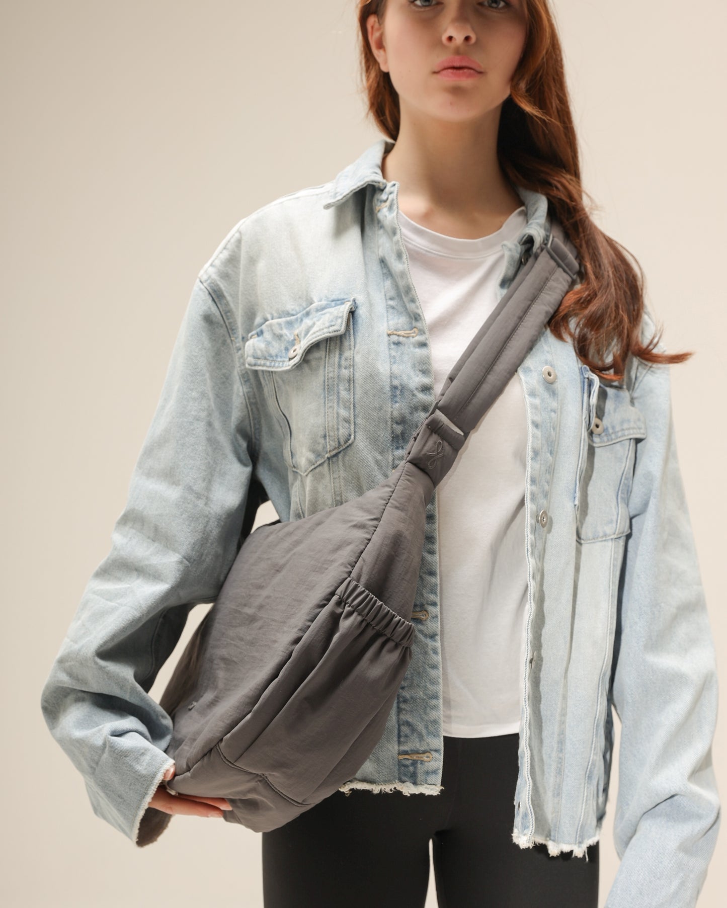 [BACKORDER] XL COSY PUFFY CROSSBODY BAG IN SMOKEY - EST. ARRIVAL EARLY MAY 2024