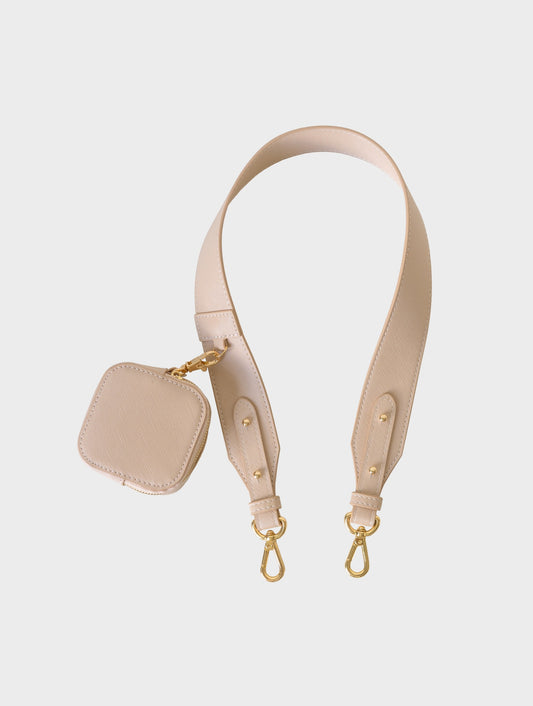 STRAP WITH POUCH IN CREAM